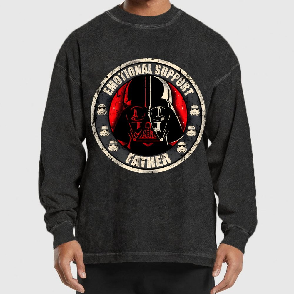 Emotional Support Father Washed Long Sleeve Tee