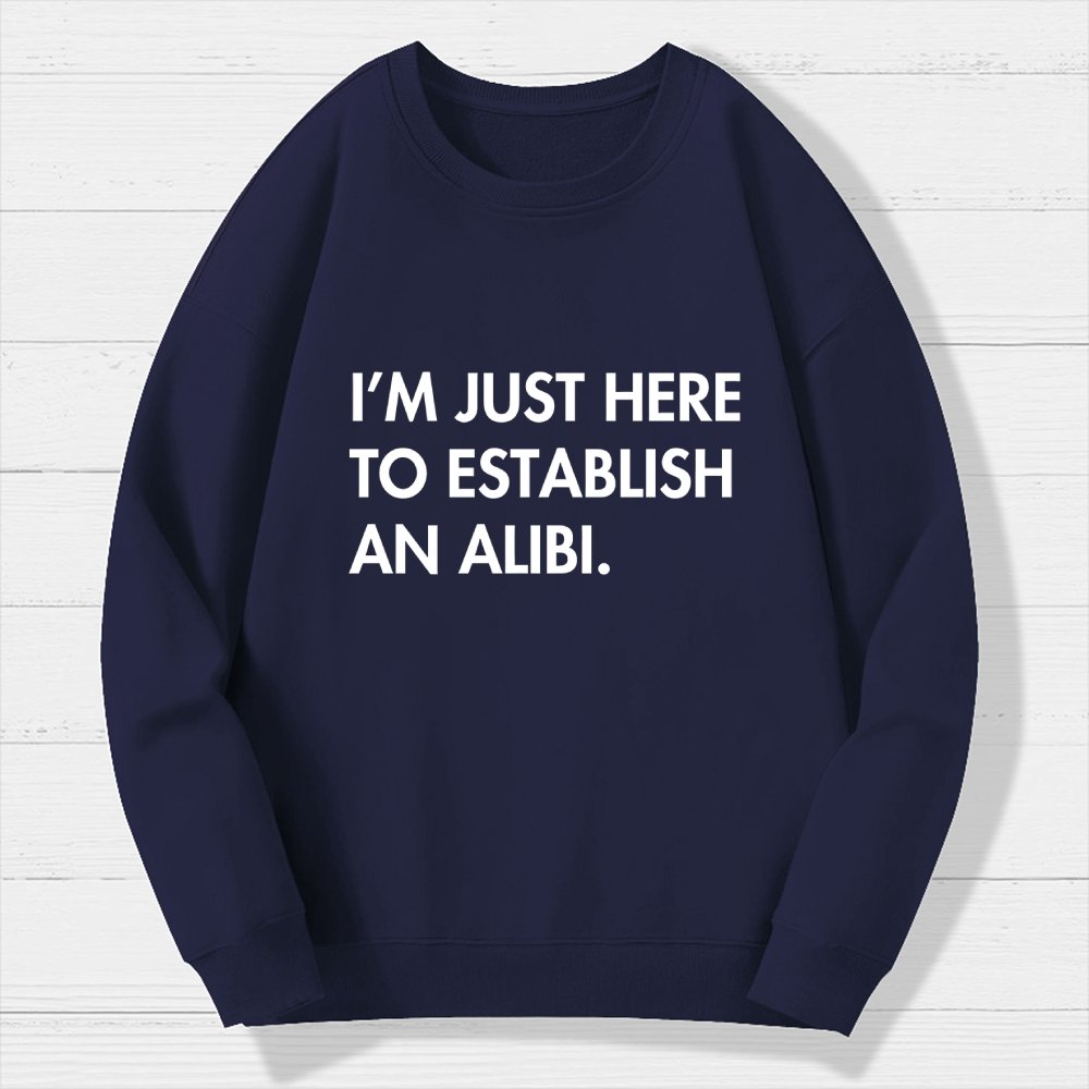Im Just Here Establish Alibi Geek Cotton Sweatshirt