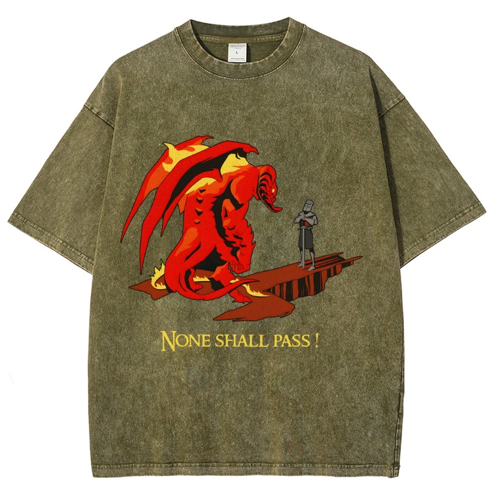 None Shall Pass Vintage Distressed T-shirt