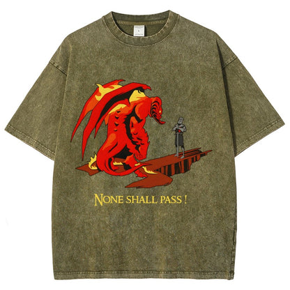 None Shall Pass Vintage Distressed T-shirt