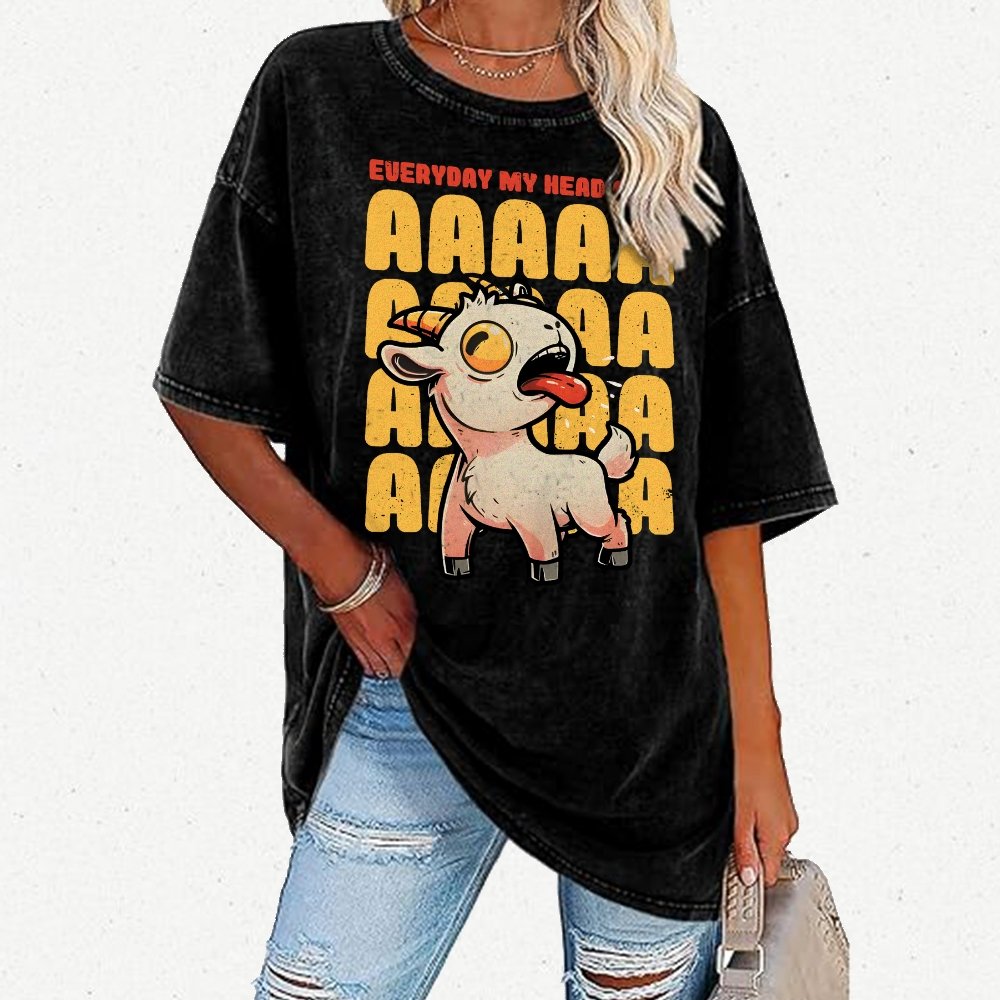 Everyday My Head Goes AAA Vintage Distressed T-shirt