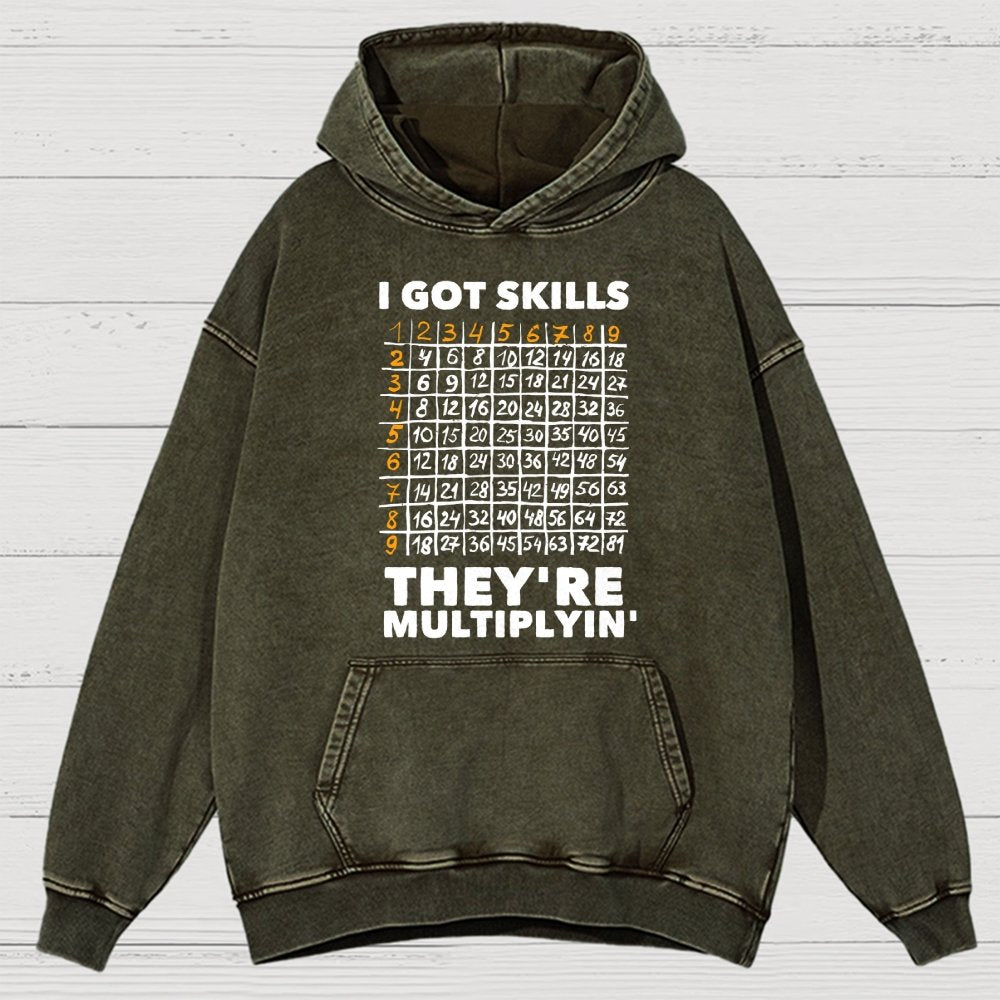 Math Got Skills Multiplying Vintage Distressed Hoodie