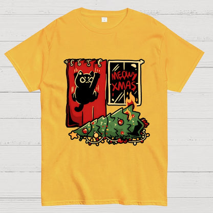 Meowy Xmas Cat Geek T-Shirt