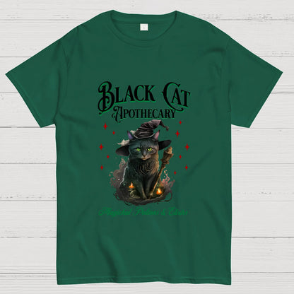 Black Cat Apothecary Halloween Geeky T-Shirt