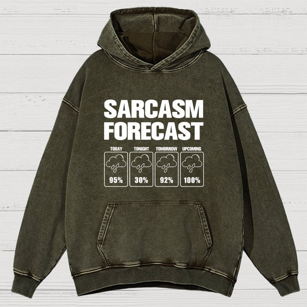 Sarcasm Forecast Vintage Distressed Hoodie