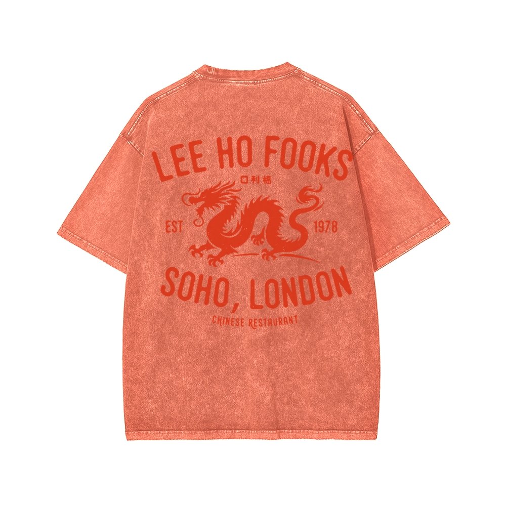 Lee Ho Fooks Front And Back Printing Washed T-shirt