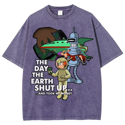 The day the earth shut up... Vintage Distressed T-shirt