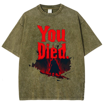 You Died ！Vintage Distressed T-shirt