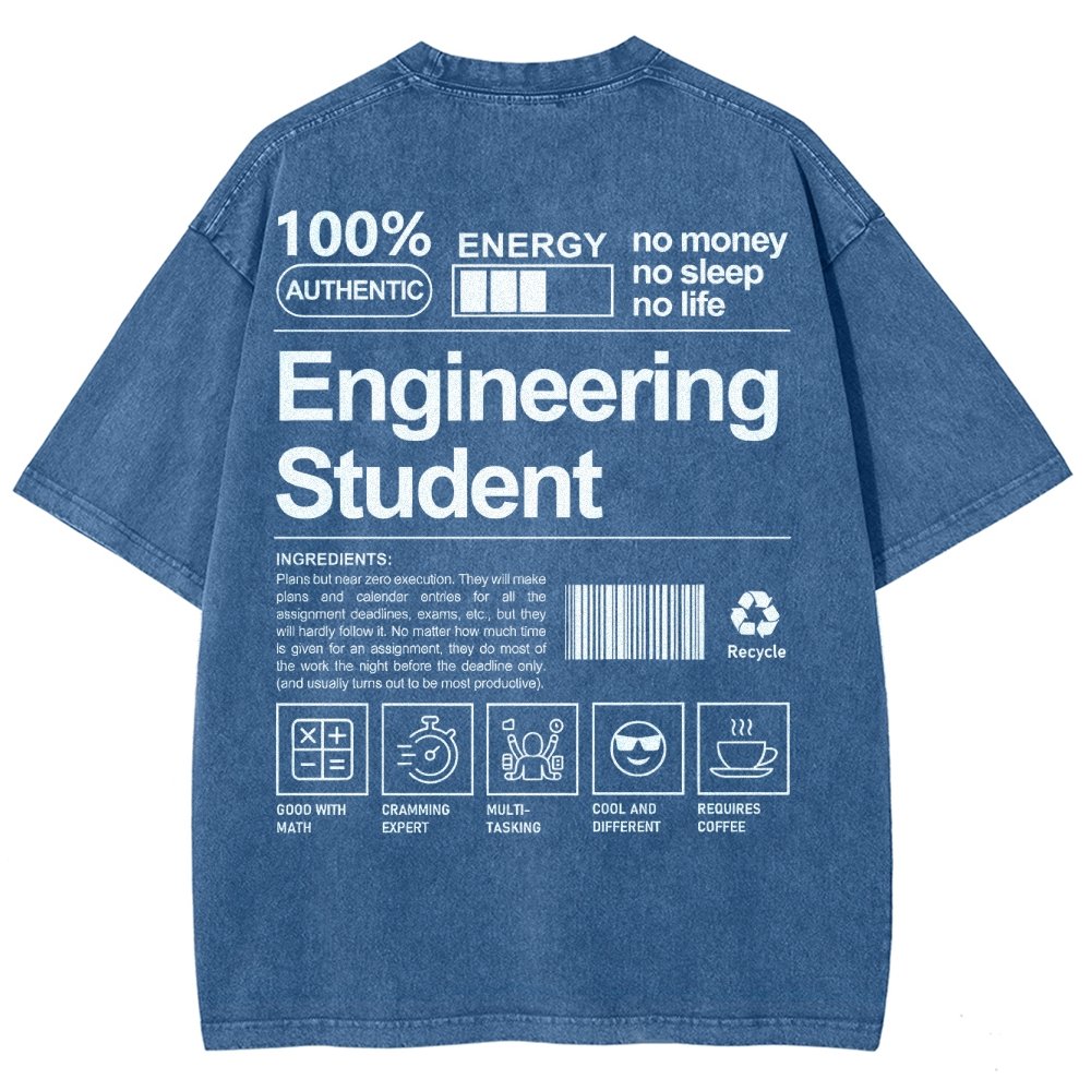 Engineering Student Unisex Fit Washed T-Shirt