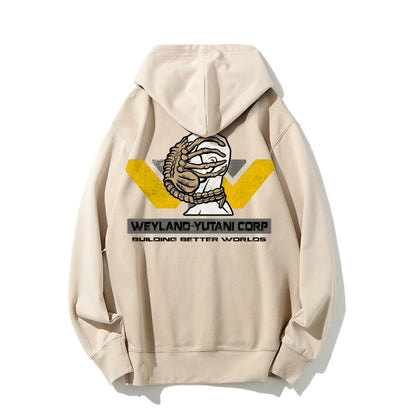 Mysterious Creatures Building Better Worlds Printed Back Unisex Cotton Hoodie