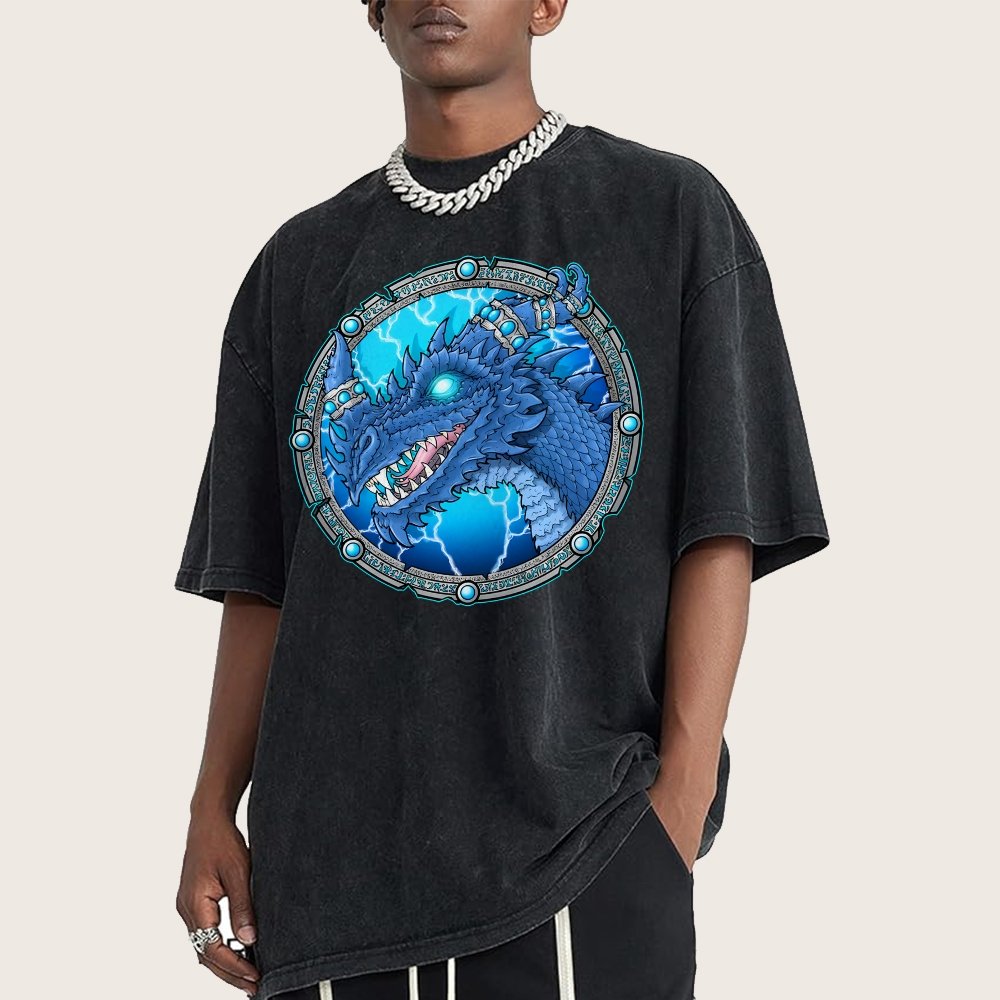 Blue Dragon Vintage Distressed T-shirt