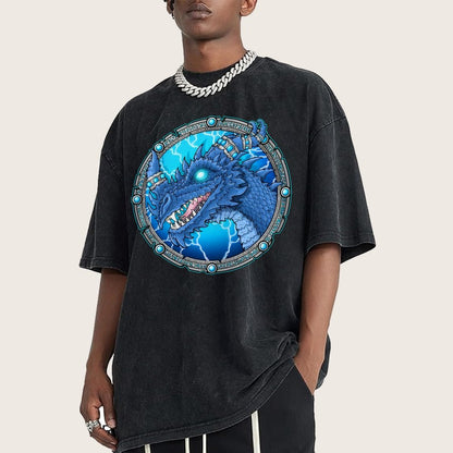 Blue Dragon Vintage Distressed T-shirt