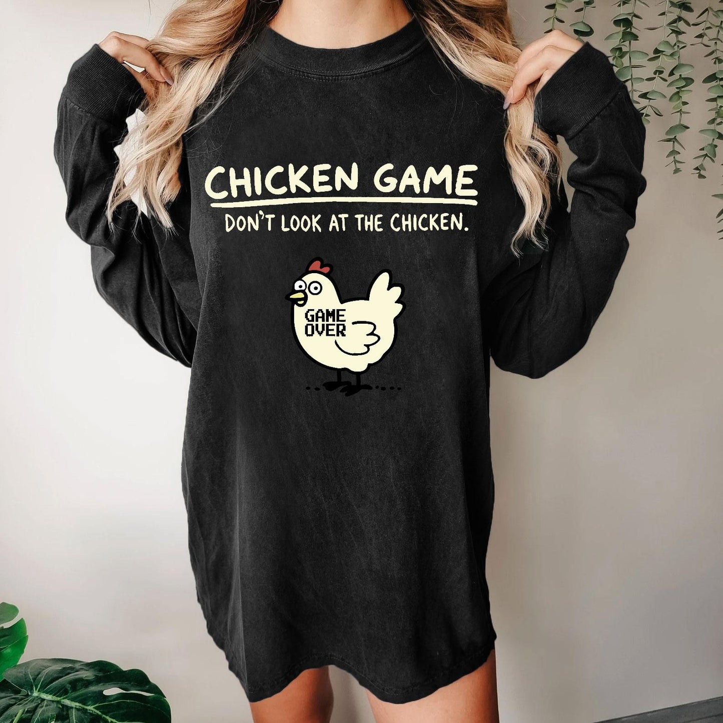 Chicken Game Washed Long Sleeve Tee