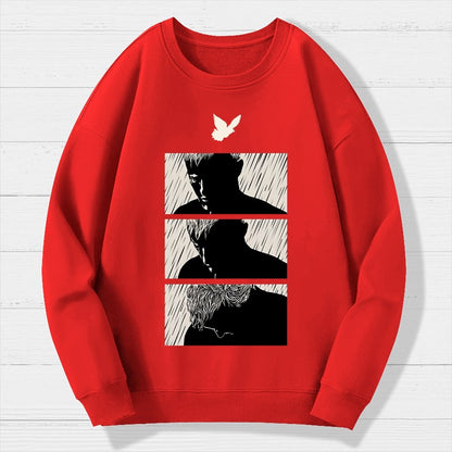 Ending White Geek Cotton Sweatshirt