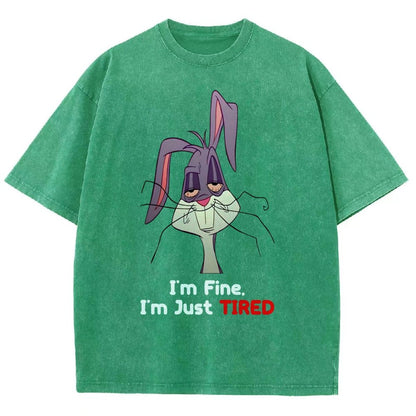 I'm Fine I'm Just Tired Vintage Distressed T-shirt