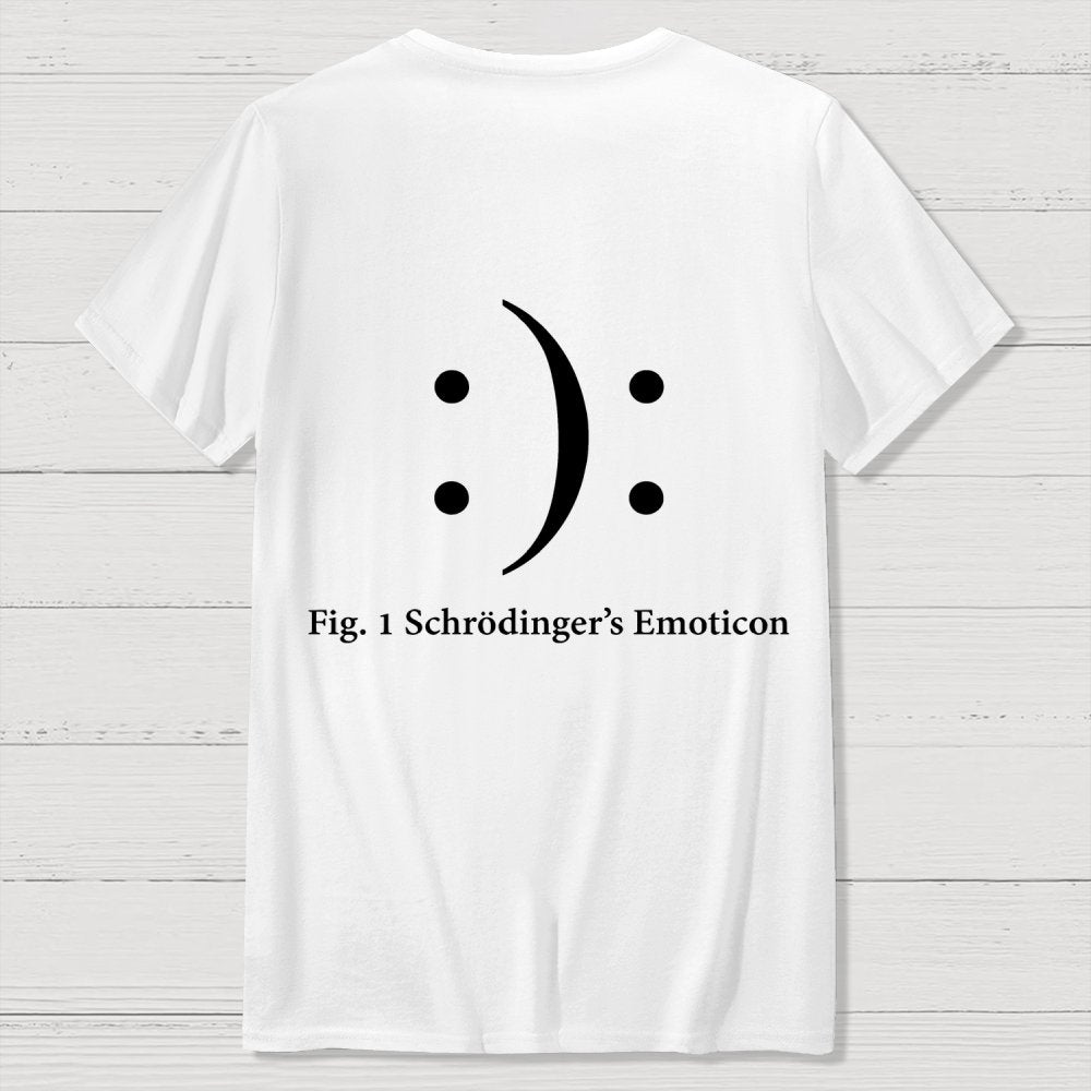 Schrodinger's Emoticon Front And Back Printing Geek T-Shirt