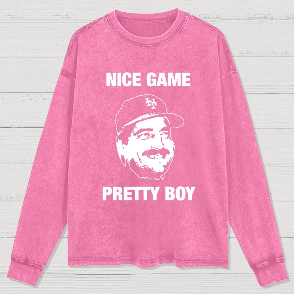 NICE GAME PRETTY BOY Washed Long Sleeve Tee