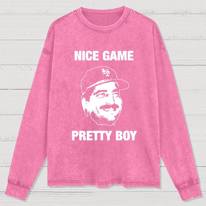 NICE GAME PRETTY BOY Washed Long Sleeve Tee