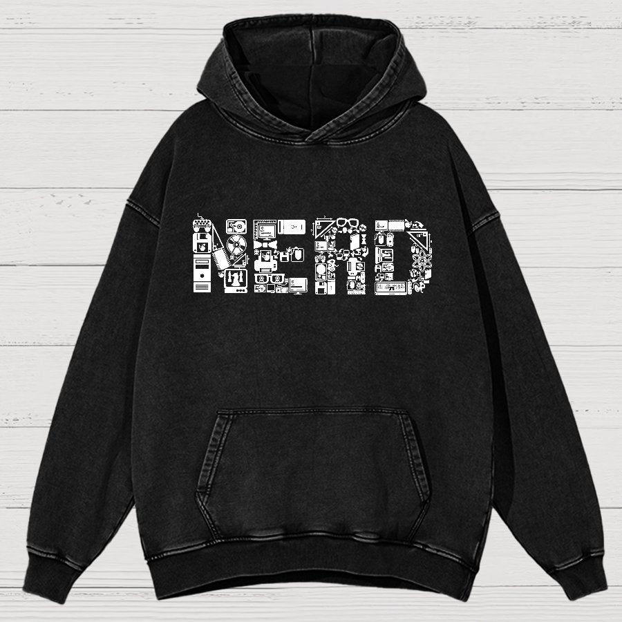 Nerd Vintage Distressed Hoodie