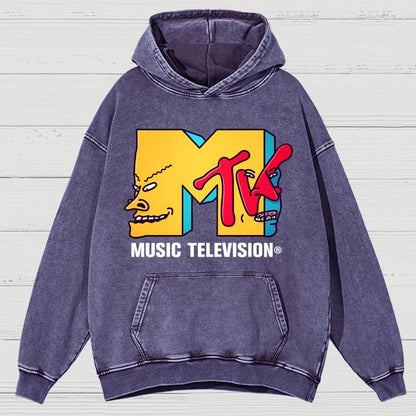 Music Television Vintage Distressed Hoodie
