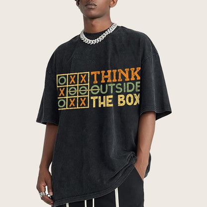 Thinking Outside The Box Vintage Distressed T-shirt