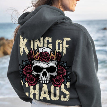 King Of Chaos Printed Back Cotton Hoodie