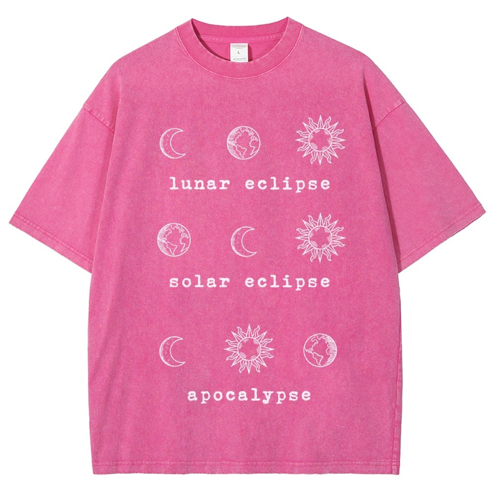 Lunar Eclipse Solar Eclipse Apocalypse Vintage Distressed T-shirt