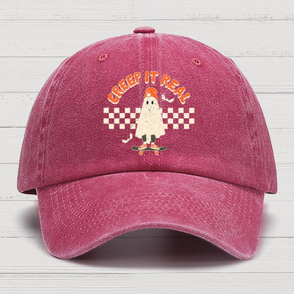 Creep it Real Vintage Ghost Halloween Cotton Hat