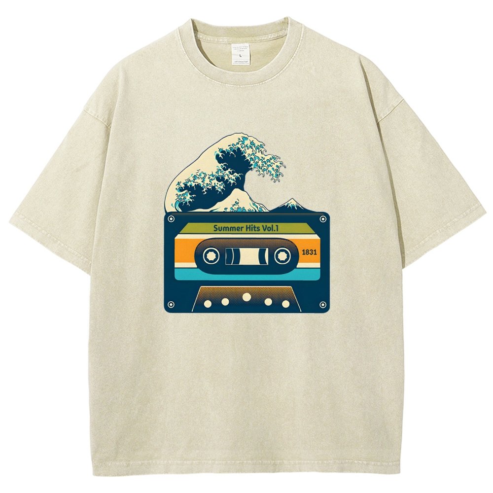 Summer Hits Of Kanagawa Cassette Vintage Distressed T-shirt