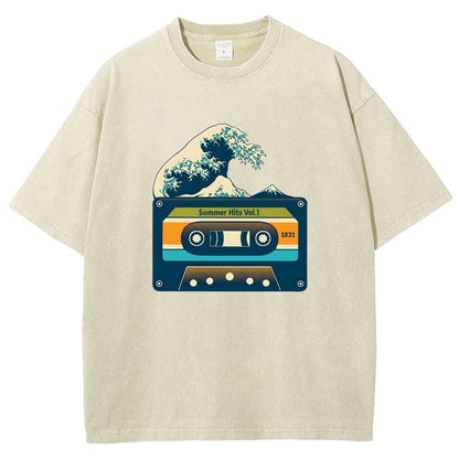 Summer Hits Of Kanagawa Cassette Vintage Distressed T-shirt