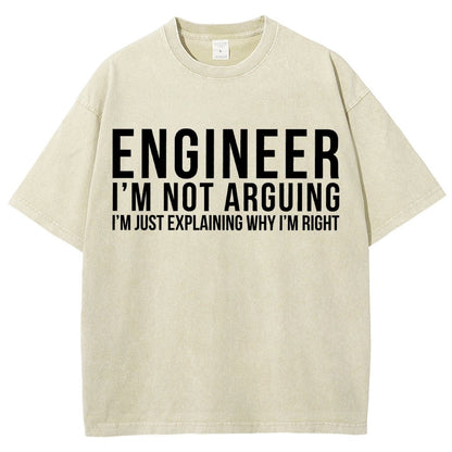 Engineer I Am Not Arguing Vintage Distressed T-shirt