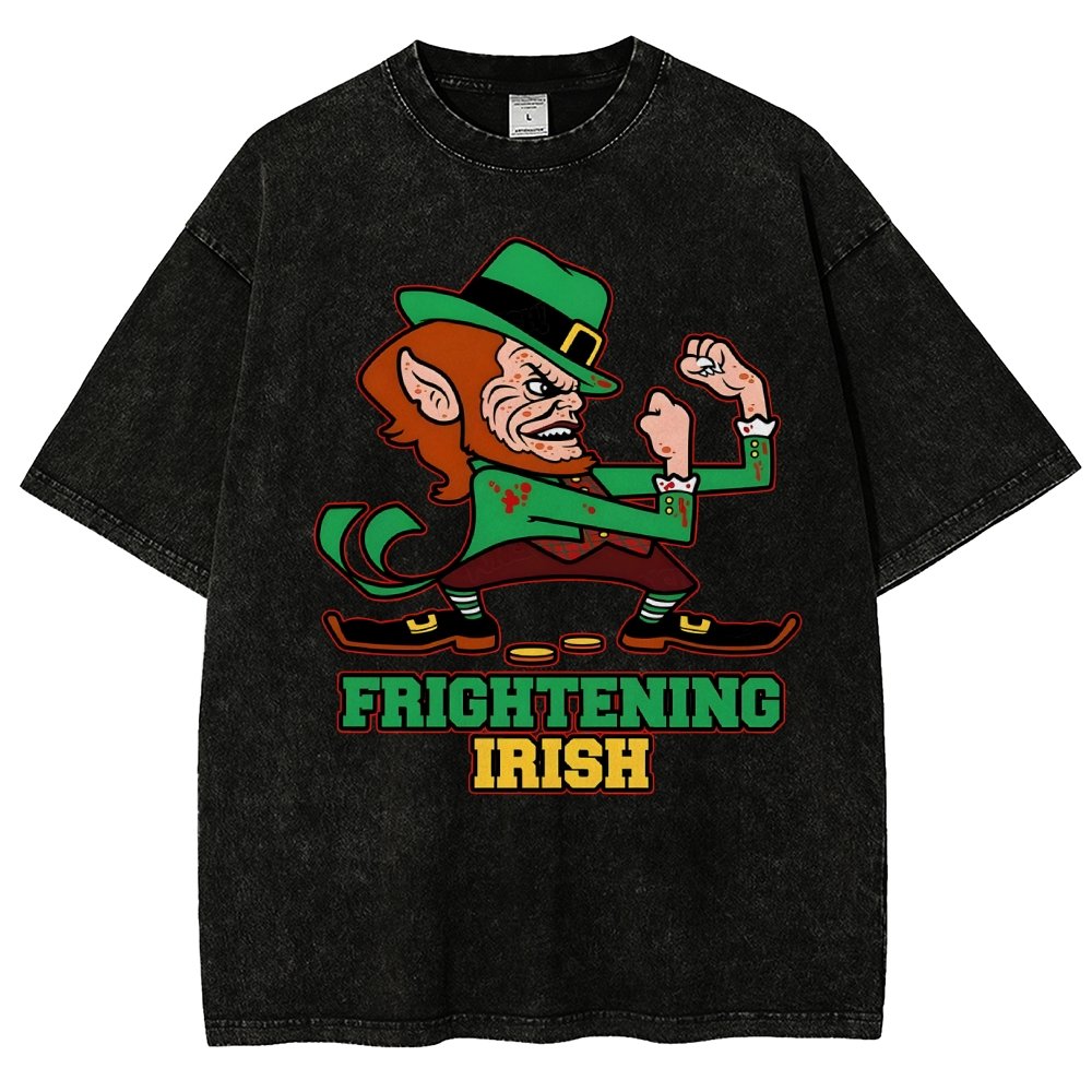 Frightening Irish- St. Patrick's Day Vintage Distressed T-shirt