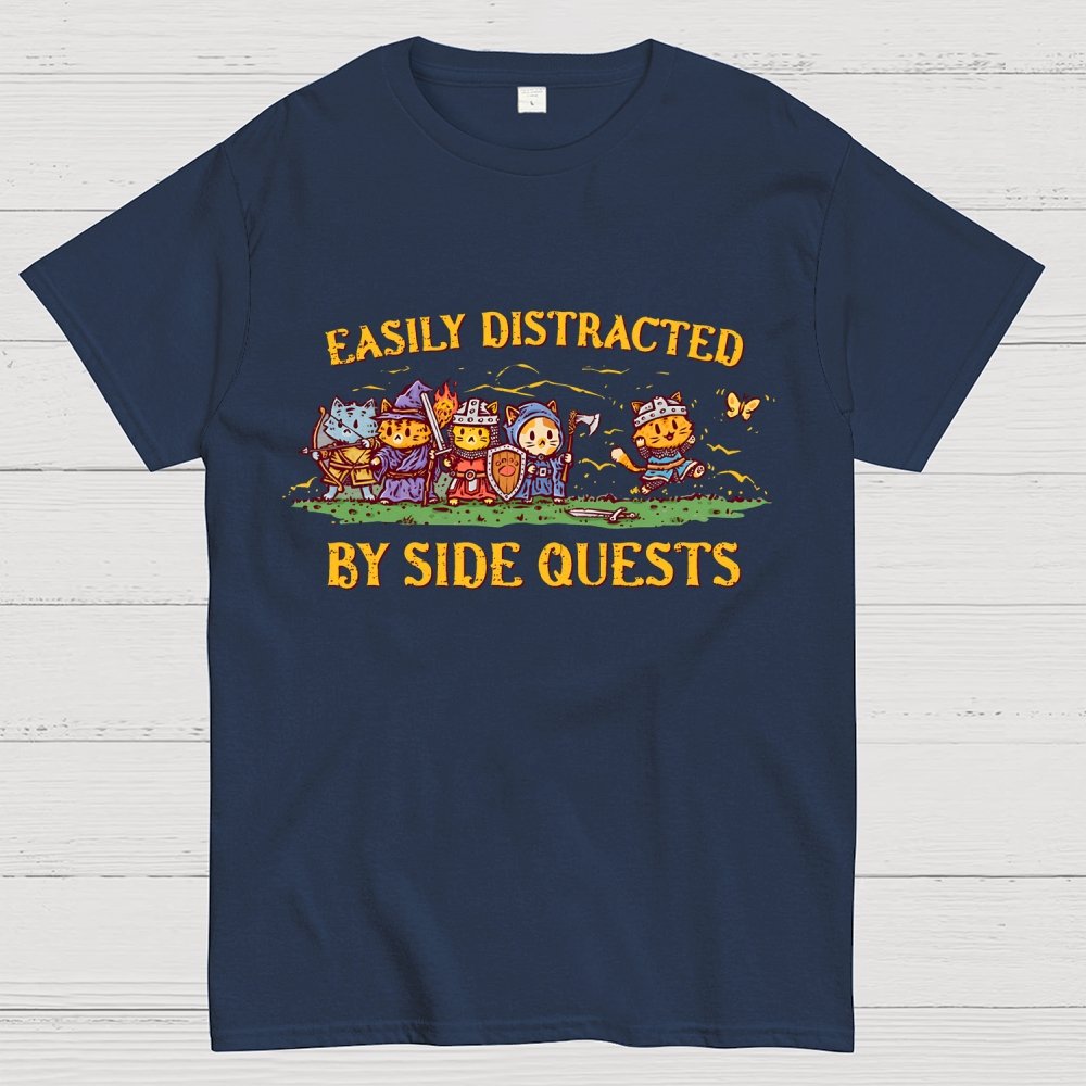 Easily Distracted By Side Quests Geek T-Shirt