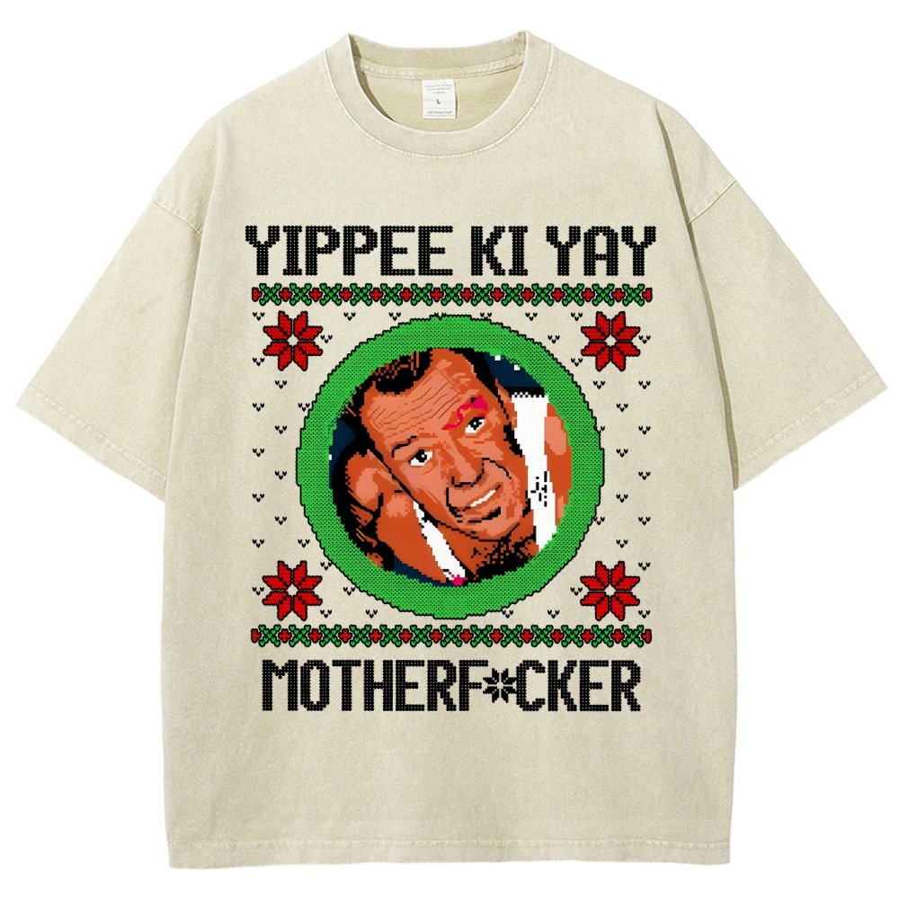 Yippee Ki Yay Motherf Cker Vintage Distressed T-shirt
