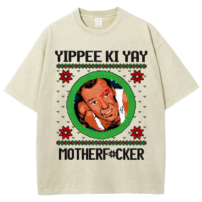 Yippee Ki Yay Motherf Cker Vintage Distressed T-shirt