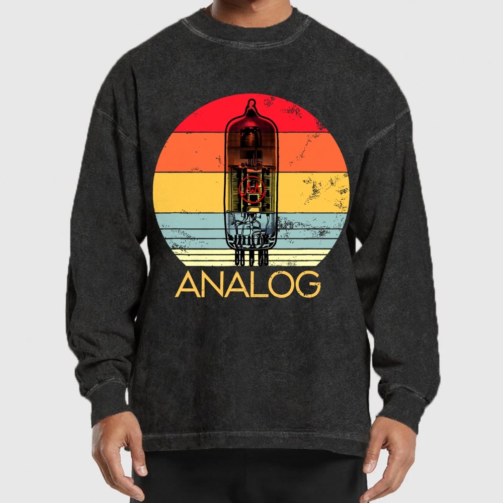 Vacuum Tube Analog Washed Long Sleeve Tee