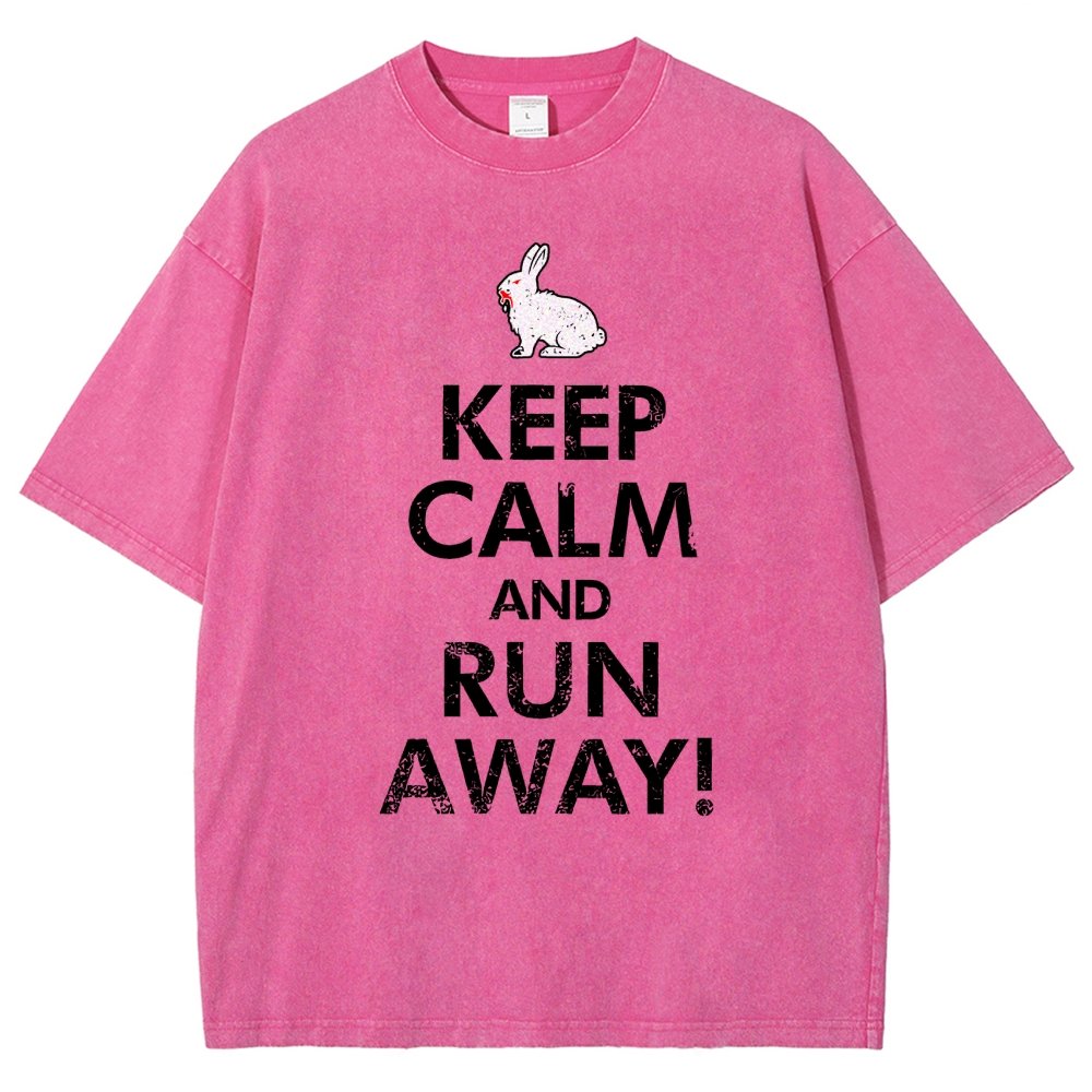 Keep Calm and Run Away! Vintage Distressed T-shirt