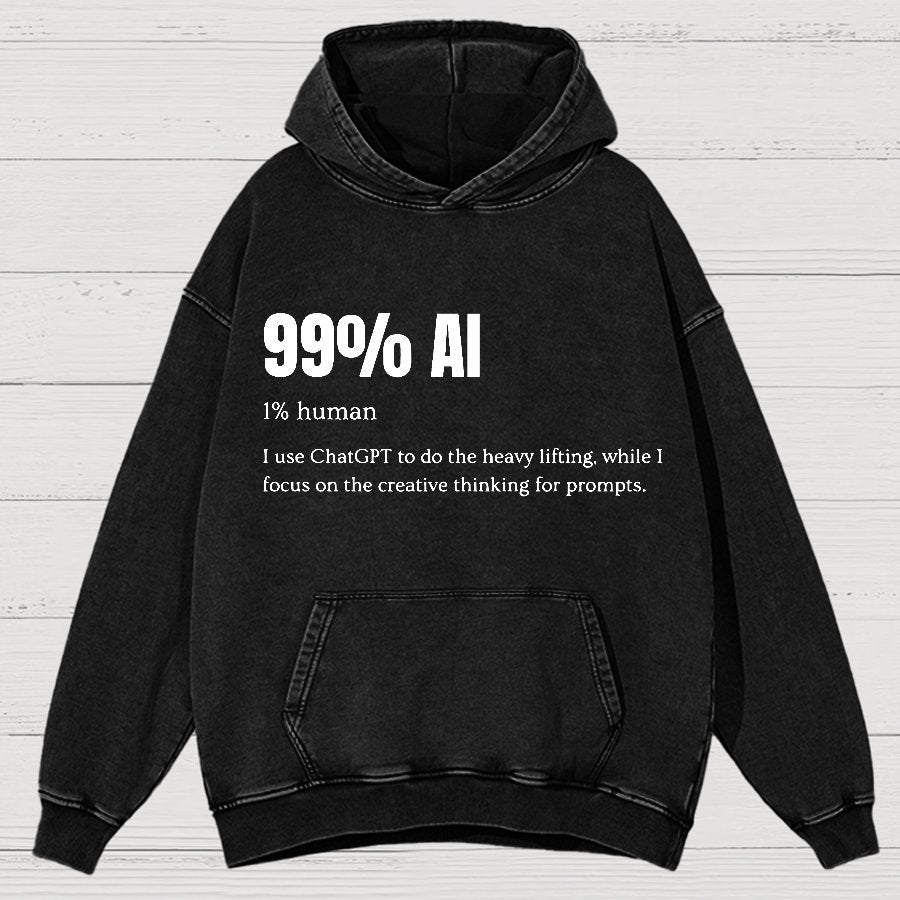 99% Artificial Intelligence Vintage Distressed Hoodie