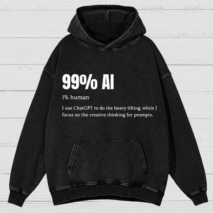 99% Artificial Intelligence Vintage Distressed Hoodie