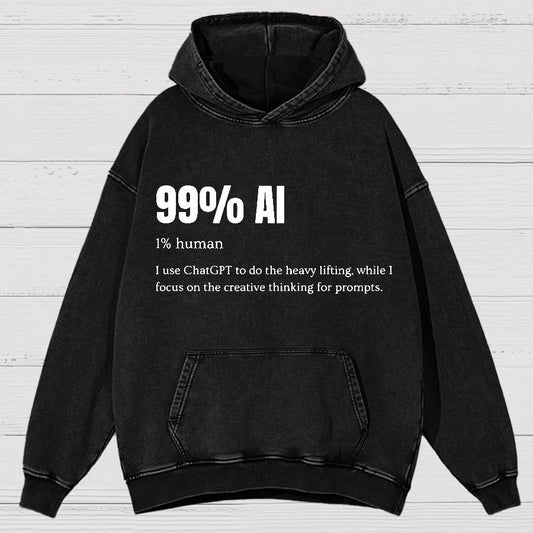 99% Artificial Intelligence Vintage Distressed Hoodie