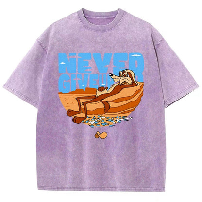 Never Give Up Vintage Distressed T-shirt