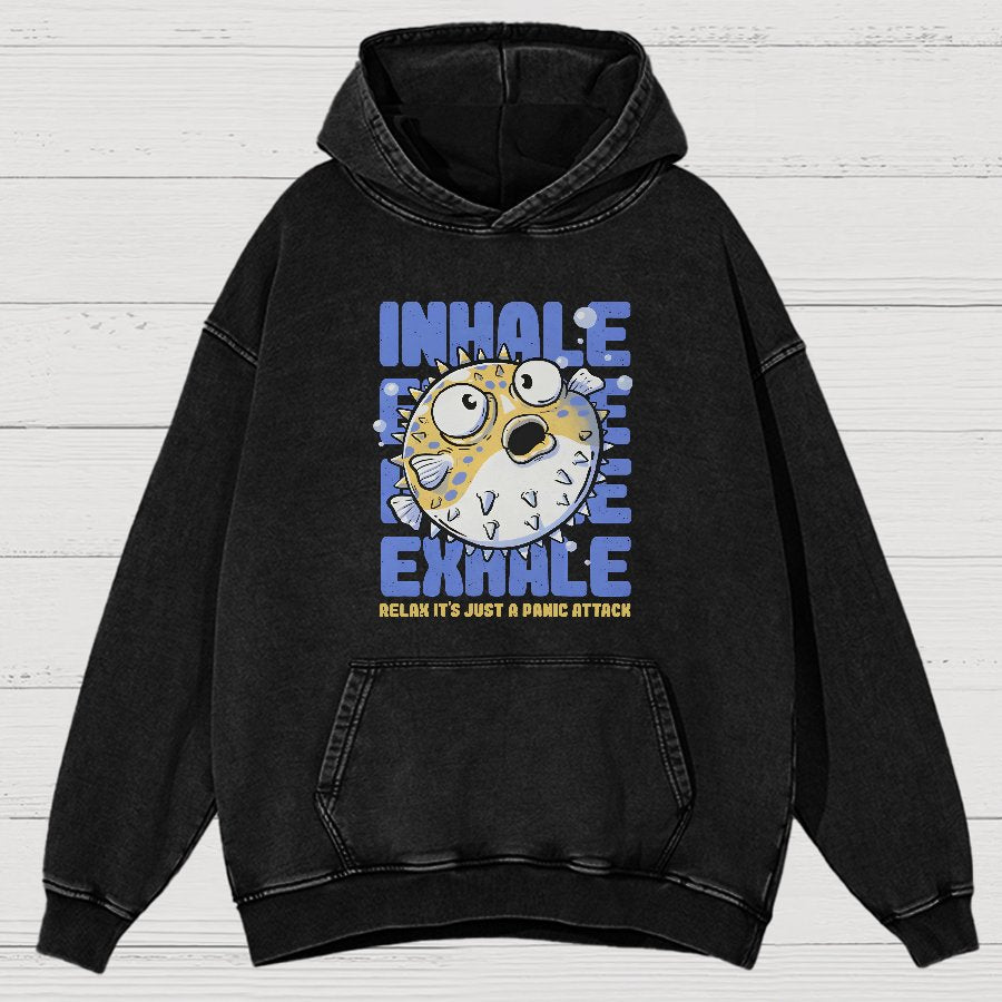 Just a Panic Attack - Funny Fish Sarcasm Vintage Distressed Hoodie