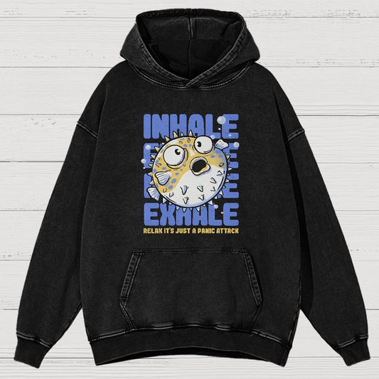 Just a Panic Attack - Funny Fish Sarcasm Vintage Distressed Hoodie