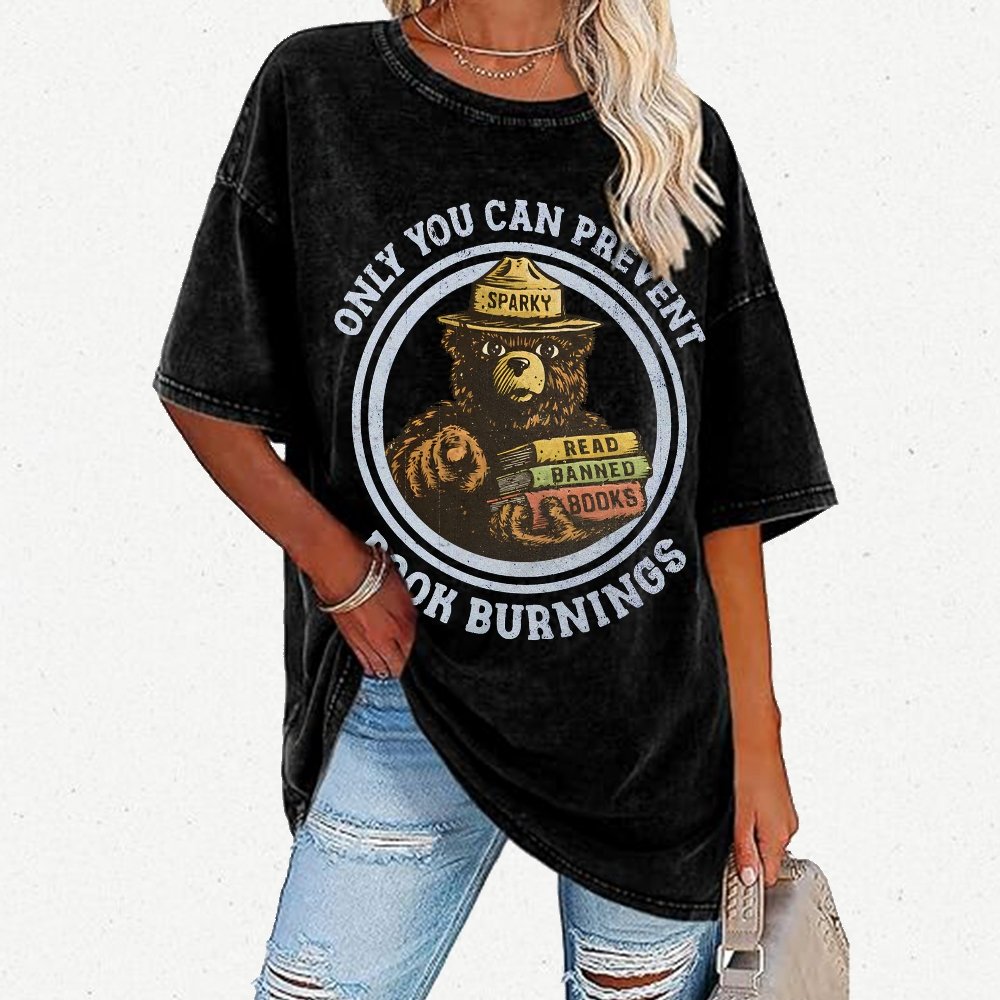 Only You Can Prevent Book Burnings Vintage Distressed T-shirt