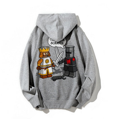 King Vs Knight Printed Back Unisex Cotton Hoodie