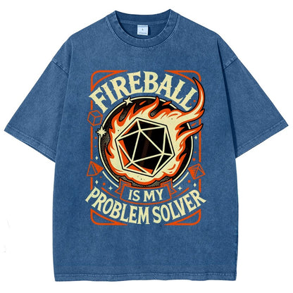 Fireball Is My Problem Solver Vintage Distressed T-shirt
