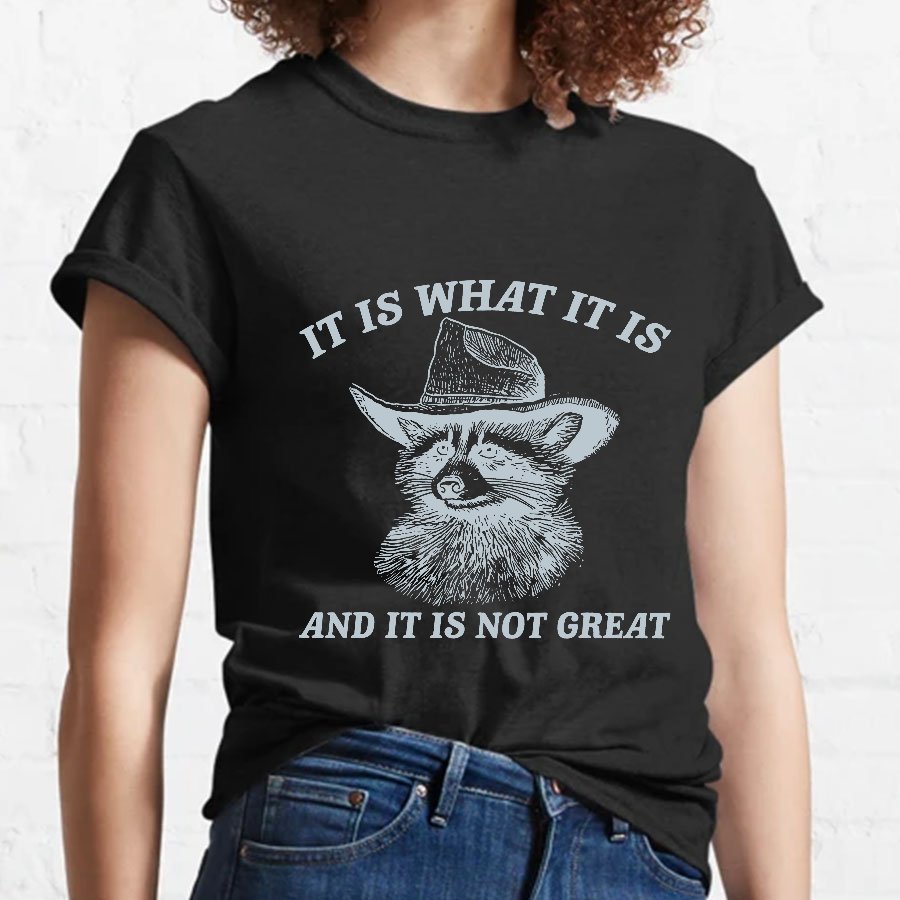 t Is What It Is And It Is Not Great Vintage Raccoon Geeky T-Shirt