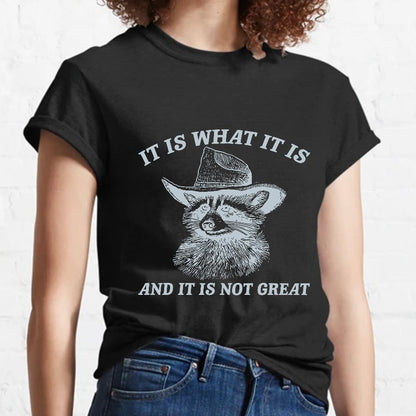 t Is What It Is And It Is Not Great Vintage Raccoon Geeky T-Shirt