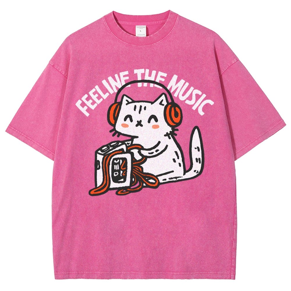 Feeline the Music Vintage Distressed T-shirt