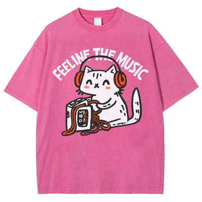 Feeline the Music Vintage Distressed T-shirt
